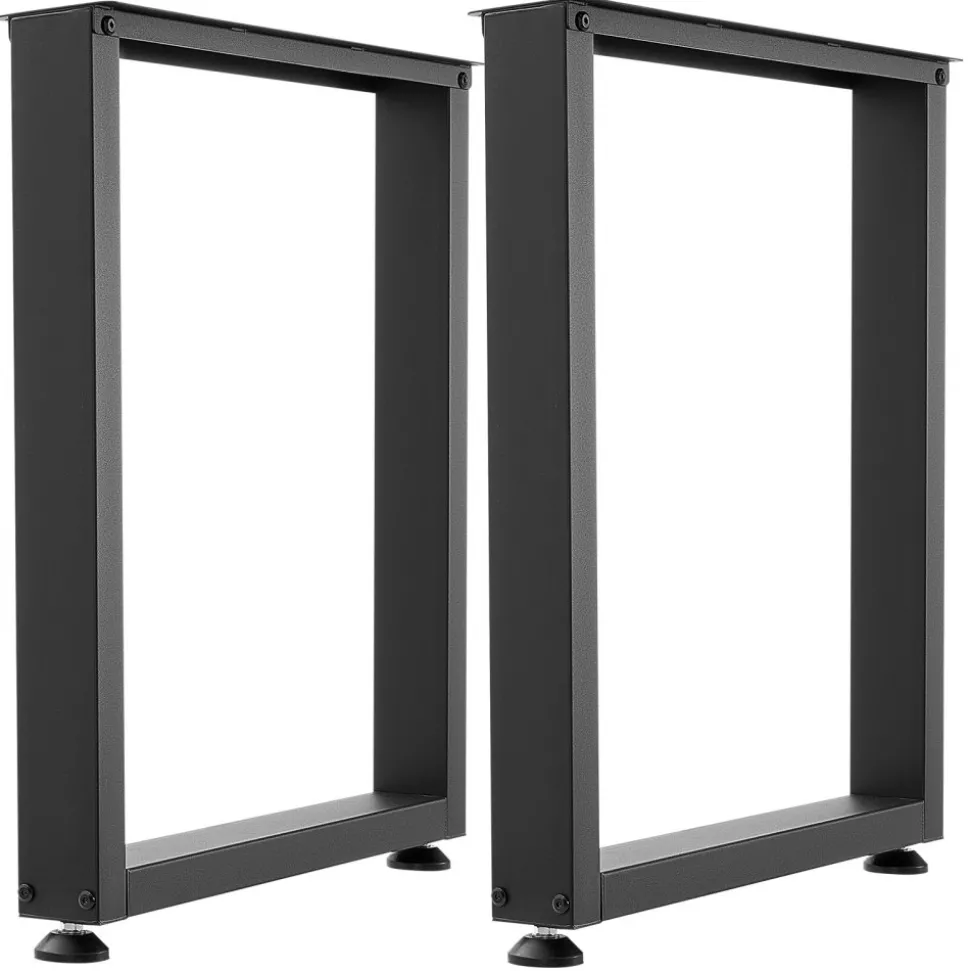 VEVOR Table Legs, 29.5" H x 23.6" W Square Steel Furniture Legs, Modular Design, Easy Assembly, 2204 lbs Max Load Heavy Duty, for Home Office Desk, Workbenches, Dinner Bar Tables, Set of 2, Black