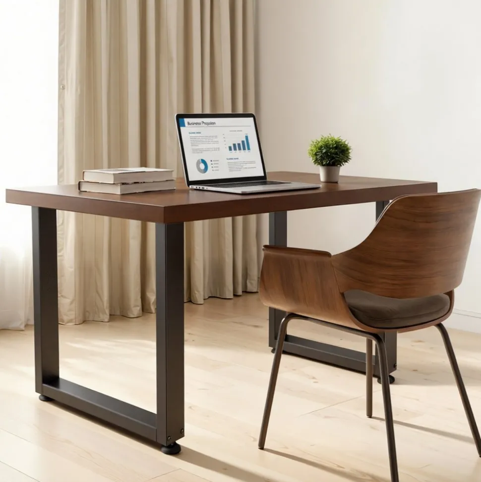VEVOR Table Legs, 29.5" H x 23.6" W Square Steel Furniture Legs, Modular Design, Easy Assembly, 2204 lbs Max Load Heavy Duty, for Home Office Desk, Workbenches, Dinner Bar Tables, Set of 2, Black