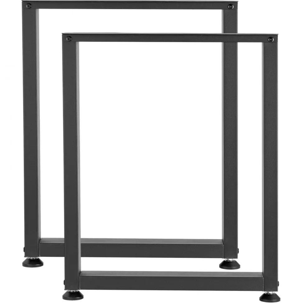 VEVOR Table Legs, 29.5" H x 23.6" W Square Steel Furniture Legs, Modular Design, Easy Assembly, 2204 lbs Max Load Heavy Duty, for Home Office Desk, Workbenches, Dinner Bar Tables, Set of 2, Black