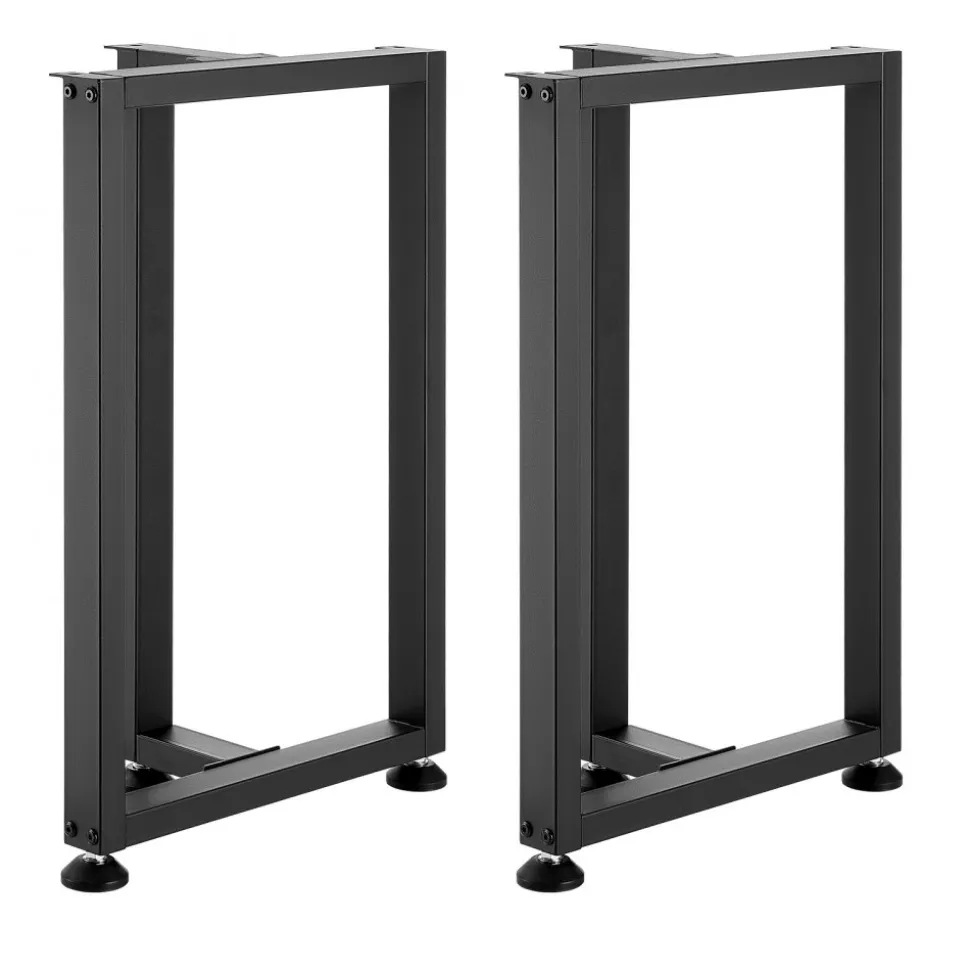 VEVOR Table Legs, 29.1" H x 17.7" W Square T Shape Steel Furniture Legs, Modular Design, Easy Assembly, 2204 lbs Max Load Heavy Duty, for Home Office Desk, Dinner Table, Workbenches, Set of 2, Black