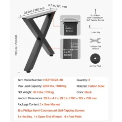 VEVOR Table Legs, 29.5