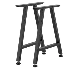VEVOR Table Legs, 29.1" H x 21.7" W Trapezoid Steel Furniture Legs, Modular Design, Easy Assembly, 2204 lbs Max Load Heavy Duty, Ideal for Home Office Desk, Coffee Dinner Bar Tables,Set of 2, Black