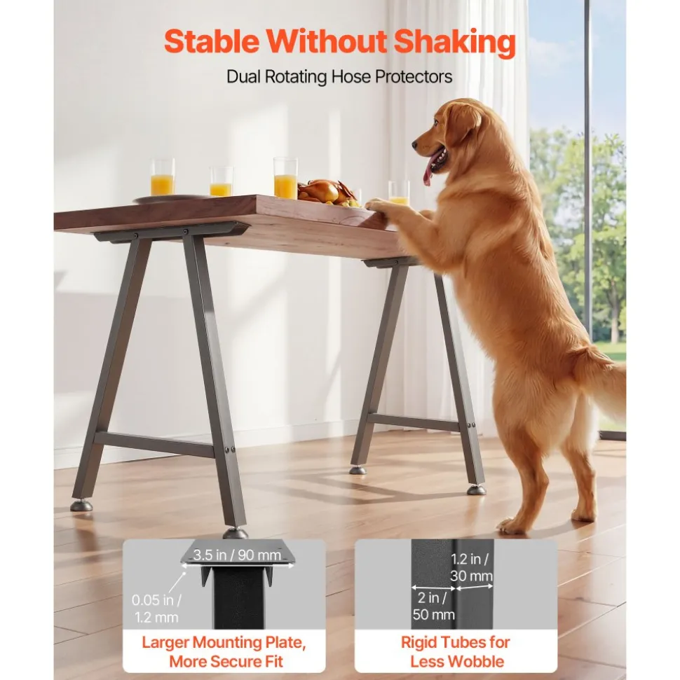 VEVOR Table Legs, 29.1" H x 21.7" W Trapezoid Steel Furniture Legs, Modular Design, Easy Assembly, 2204 lbs Max Load Heavy Duty, Ideal for Home Office Desk, Coffee Dinner Bar Tables,Set of 2, Black