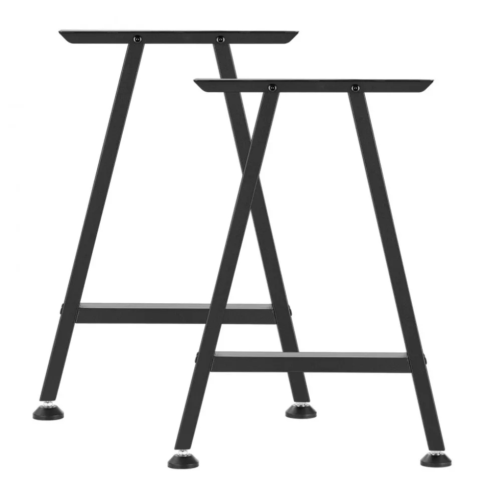 VEVOR Table Legs, 29.1" H x 21.7" W Trapezoid Steel Furniture Legs, Modular Design, Easy Assembly, 2204 lbs Max Load Heavy Duty, Ideal for Home Office Desk, Coffee Dinner Bar Tables,Set of 2, Black