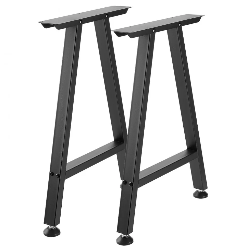 VEVOR Table Legs, 29.1" H x 21.7" W Trapezoid Steel Furniture Legs, Modular Design, Easy Assembly, 2204 lbs Max Load Heavy Duty, Ideal for Home Office Desk, Coffee Dinner Bar Tables,Set of 2, Black