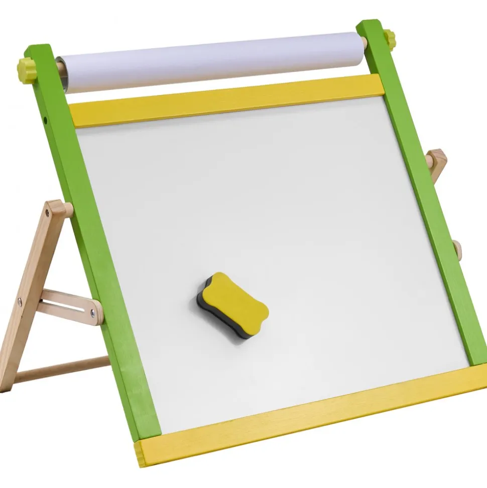 VEVOR Tabletop Art Easel for Kids, 3-in-1 Wooden Double-Sided Kid's Art Easel with Magnetic Whiteboard, Chalkboard, Paper Roll, Foldable Portable Drawing Board with Painting Accessories for Boys Girls