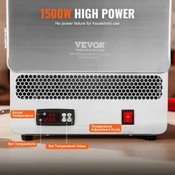 VEVOR Tabletop Kiln Melter, 1500W Electric Kiln, 2192℉ Max Temperature, Stainless Steel, Programmable Gold Melting Furnace for Wax Casting, Clay DIY, Metal Tempering, Glazing on Pottery, Silver