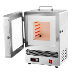 VEVOR Tabletop Kiln Melter, 1500W Electric Kiln, 2192℉ Max Temperature, Stainless Steel, Programmable Gold Melting Furnace for Wax Casting, Clay DIY, Metal Tempering, Glazing on Pottery, Silver