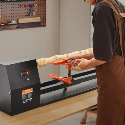 VEVOR Tabletop Wood Lathe, Dimensions 14x40 inches, Motor Power 0.5 HP 370W, Features Variable Speeds 885/1245/1715/2425 RPM, Includes Chisels, Faceplate, Plastic Handle, Hex Wrench, Ideal for Craf