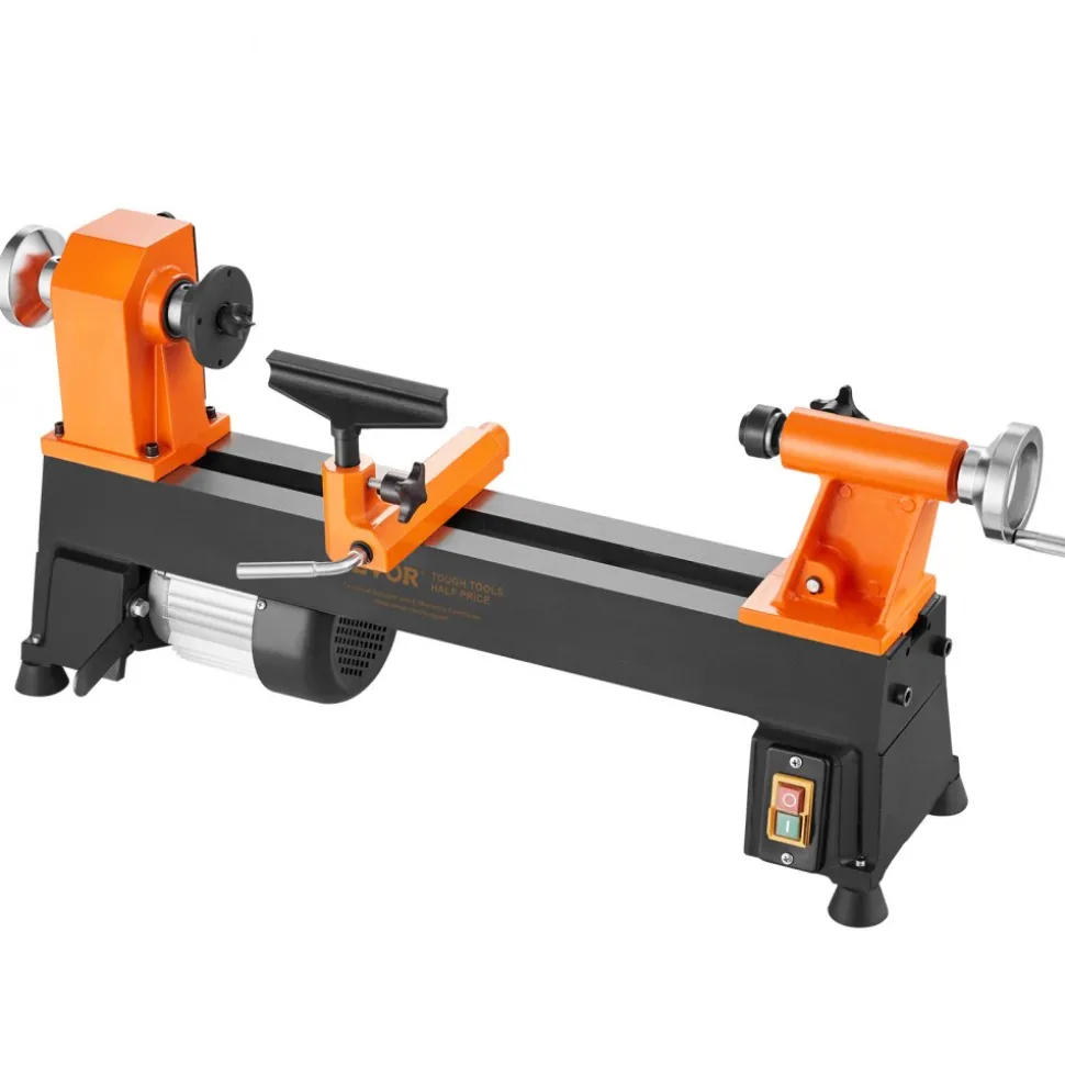 VEVOR Tabletop Wood Lathe, Dimensions 10x18 inches, Motor Strength 0.5 HP 370W, Offers Wood Crafting with 5 Adjustable Speeds ranging from 780 to 3840 RPM, Includes Rod Injection, Wrenches, Facepla