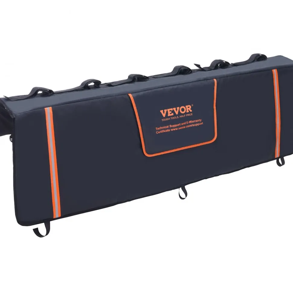 VEVOR Tailgate Bike Pad, 62" Truck Tailgate Pad Carry 6 Mountain Bikes, Tailgate Protection Pad with Reflective Strips and Tool Pockets, Tailgate Pad with Rear Camera Opening for Pickup Trucks