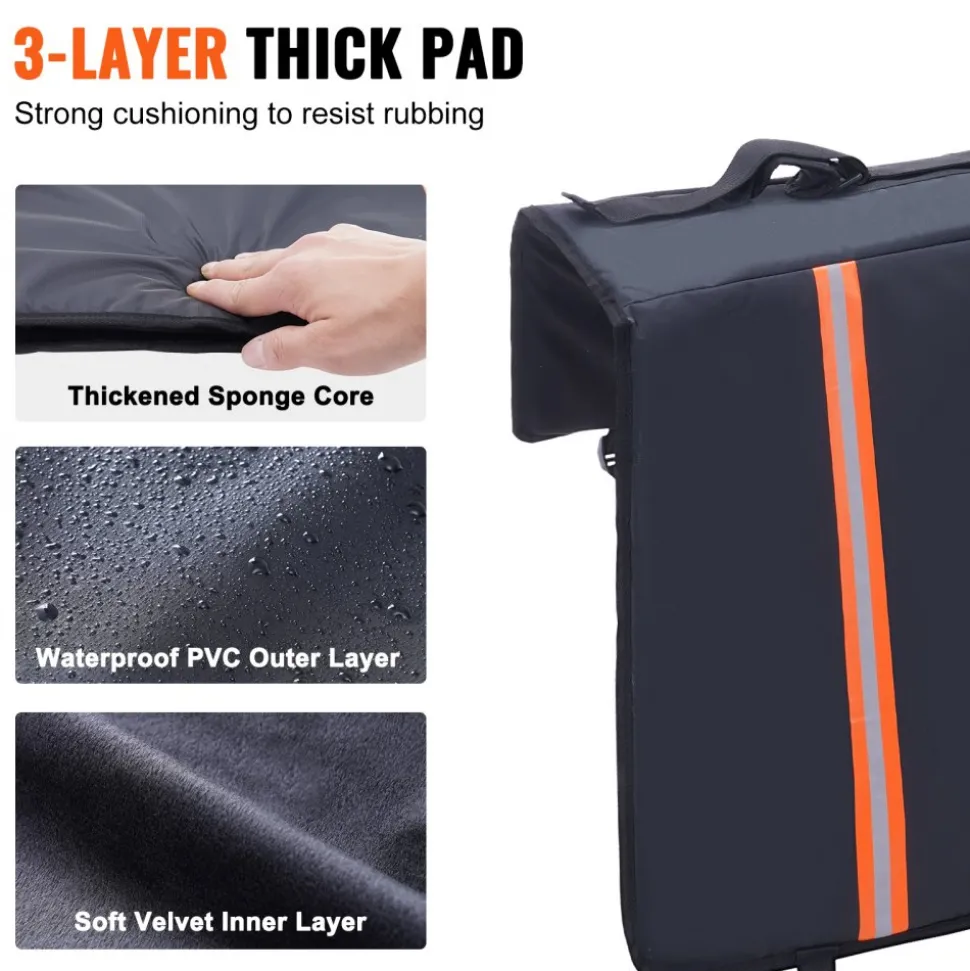 VEVOR Tailgate Bike Pad, 62" Truck Tailgate Pad Carry 6 Mountain Bikes, Tailgate Protection Pad with Reflective Strips and Tool Pockets, Tailgate Pad with Rear Camera Opening for Pickup Trucks