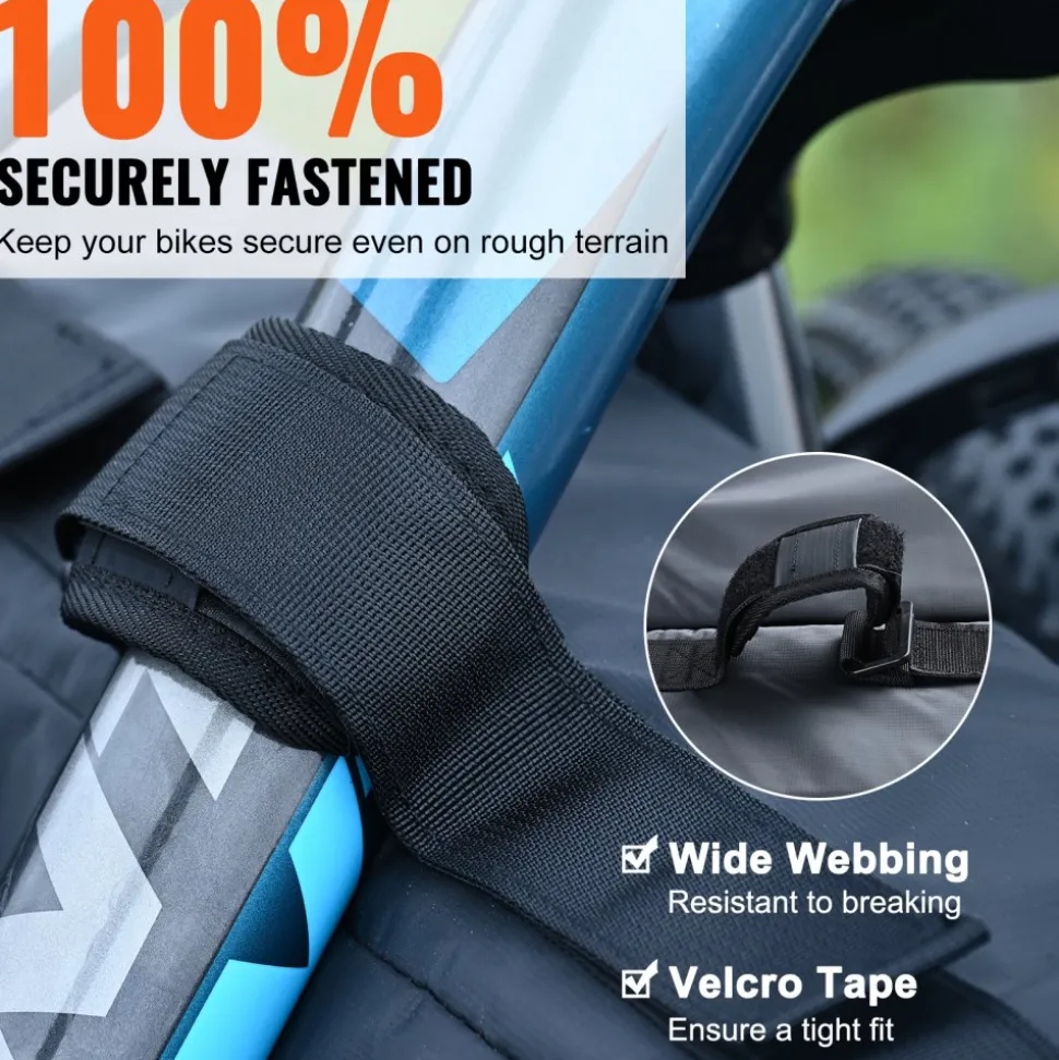 VEVOR Tailgate Bike Pad, 62" Truck Tailgate Pad Carry 6 Mountain Bikes, Tailgate Protection Pad with Reflective Strips and Tool Pockets, Tailgate Pad with Rear Camera Opening for Pickup Trucks