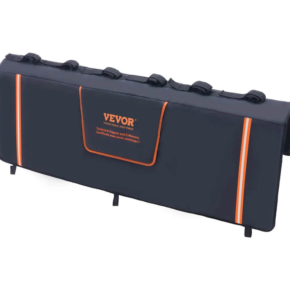 VEVOR Tailgate Bike Pad, 62" Truck Tailgate Pad Carry 6 Mountain Bikes, Tailgate Protection Pad with Reflective Strips and Tool Pockets, Tailgate Pad with Rear Camera Opening for Pickup Trucks
