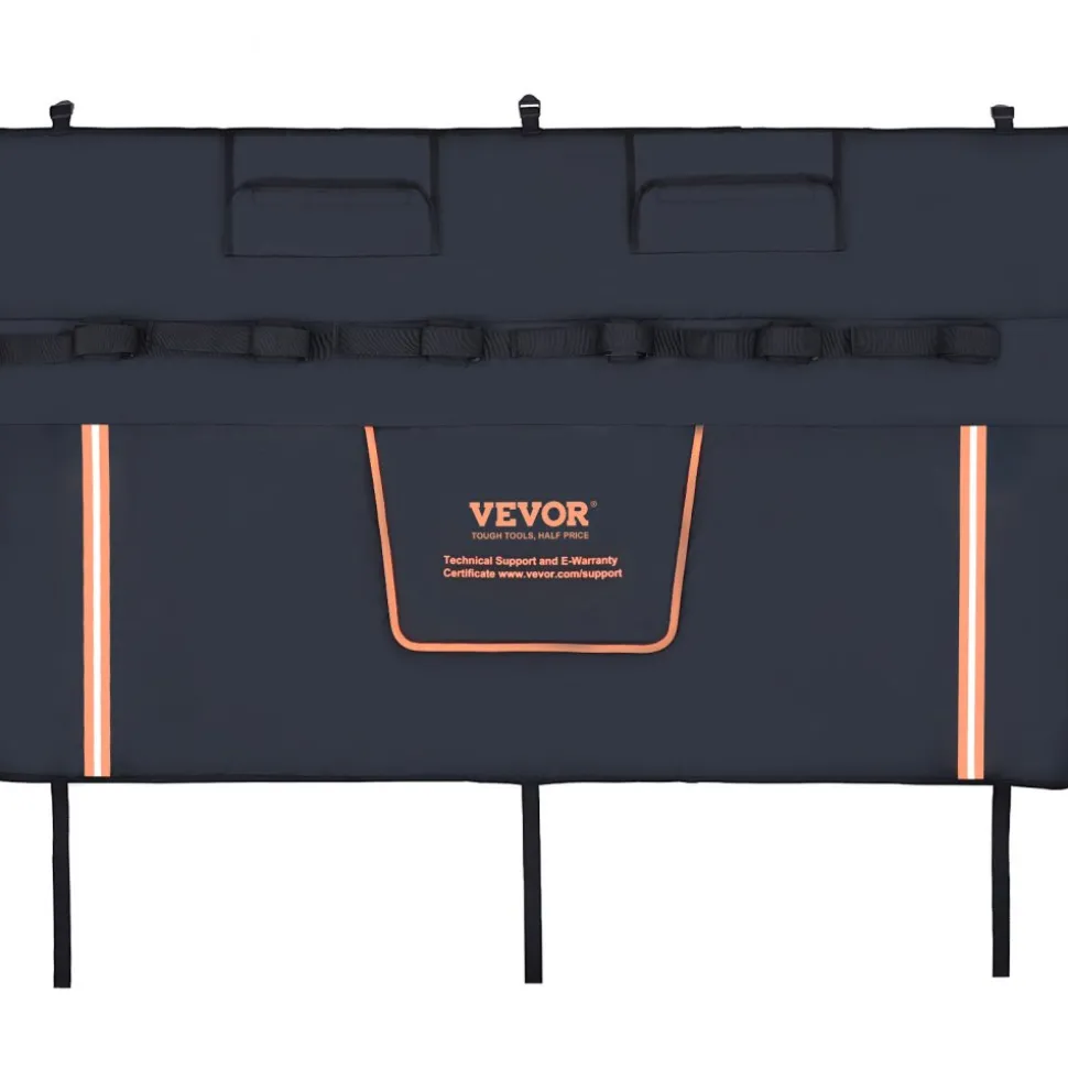 VEVOR Tailgate Bike Pad, 62" Truck Tailgate Pad Carry 6 Mountain Bikes, Tailgate Protection Pad with Reflective Strips and Tool Pockets, Tailgate Pad with Rear Camera Opening for Pickup Trucks