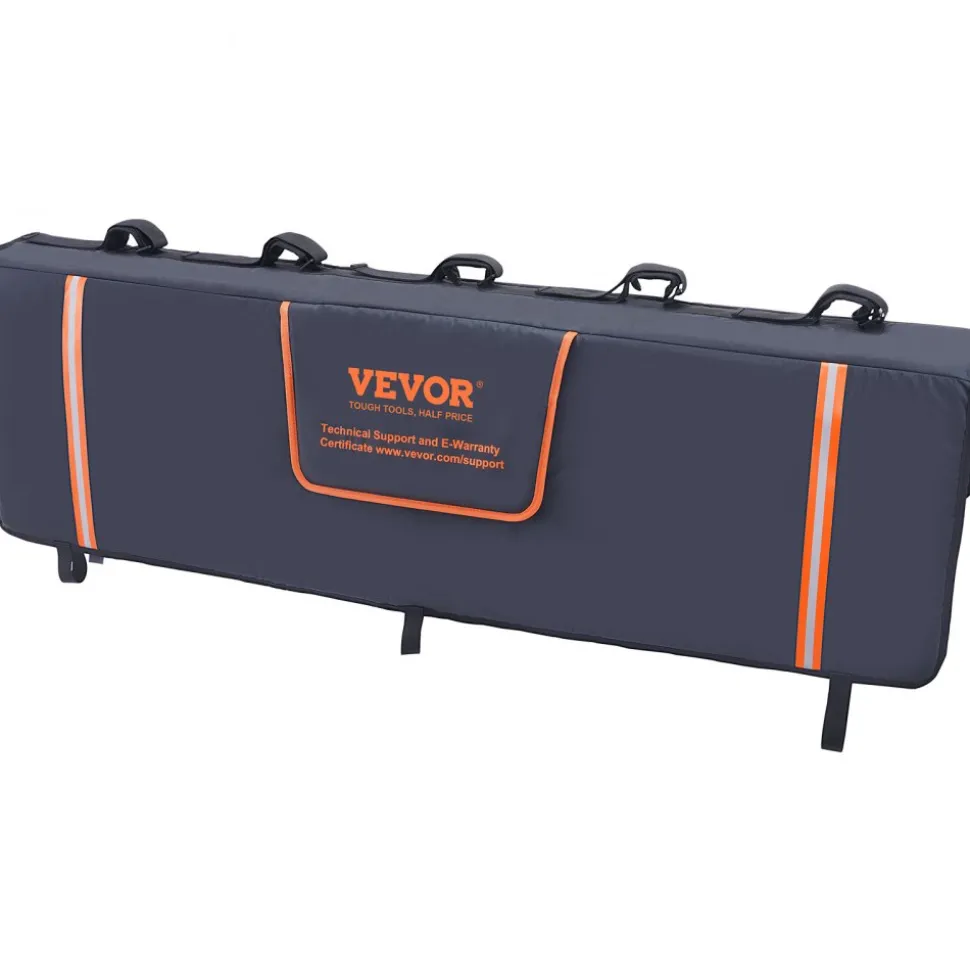 VEVOR Tailgate Bike Pad, 53" Truck Tailgate Pad Carry 5 Mountain Bikes, Tailgate Protection Pad with Reflective Strips and Tool Pockets, Tailgate Pad with Camera Opening for Mid-Size Pickup Trucks