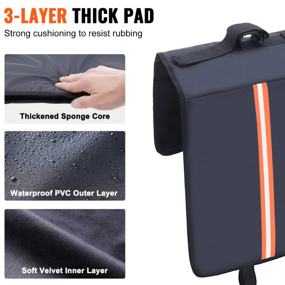 VEVOR Tailgate Bike Pad, 53" Truck Tailgate Pad Carry 5 Mountain Bikes, Tailgate Protection Pad with Reflective Strips and Tool Pockets, Tailgate Pad with Camera Opening for Mid-Size Pickup Trucks