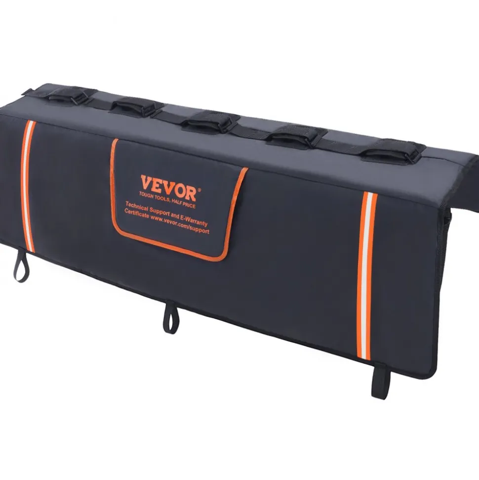 VEVOR Tailgate Bike Pad, 53" Truck Tailgate Pad Carry 5 Mountain Bikes, Upgraded Grooves Tailgate Protection Pad with Reflective Strips and Tool Pockets, with Camera Opening for Mid-Size Pickup Trucks
