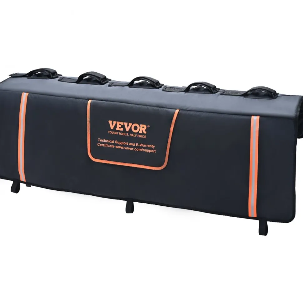 VEVOR Tailgate Bike Pad, 53" Truck Tailgate Pad Carry 5 Mountain Bikes, Upgraded Grooves Tailgate Protection Pad with Reflective Strips and Tool Pockets, with Camera Opening for Mid-Size Pickup Trucks