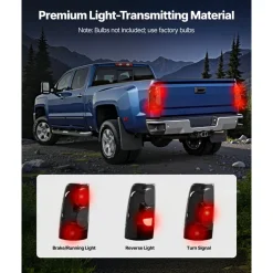 VEVOR Tail Light Assembly Compatible with 1999-2003 Chevy Silverado 1999-2006 GMC Sierra 1500 1500 HD 2500 2500 HD 3500, 2007 GMC Sierra Classic Driver & Passenger Side Taillights without Bulbs (2PCS)