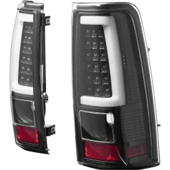 VEVOR Tail Light Assembly Compatible with 2003-2006 Chevy Silverado 1500 1500 HD 2500 2500 HD 3500, 2007-2007 Chevy Classic, 2PCS Driver & Passenger Side LED Taillight Brake Lamps with Bulbs, Black