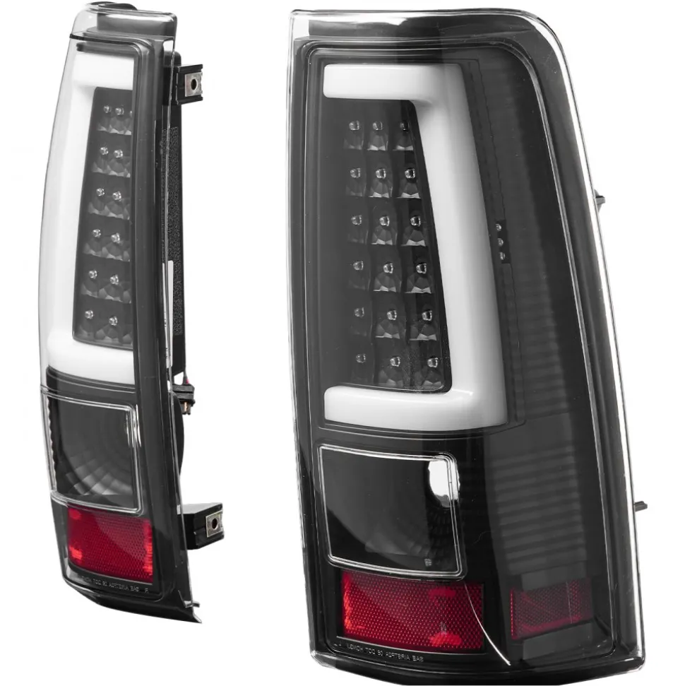 VEVOR Tail Light Assembly Compatible with 2003-2006 Chevy Silverado 1500 1500 HD 2500 2500 HD 3500, 2007-2007 Chevy Classic, 2PCS Driver & Passenger Side LED Taillight Brake Lamps with Bulbs, Black