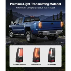 VEVOR Tail Light Assembly Compatible with 2003-2006 Chevy Silverado 1500 1500 HD 2500 2500 HD 3500, 2007-2007 Chevy Classic, 2PCS Driver & Passenger Side LED Taillight Brake Lamps with Bulbs, Black