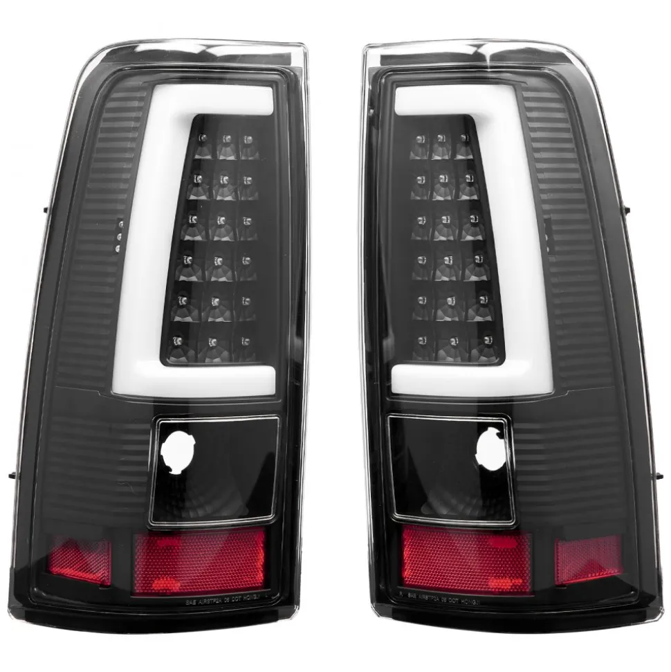 VEVOR Tail Light Assembly Compatible with 2003-2006 Chevy Silverado 1500 1500 HD 2500 2500 HD 3500, 2007-2007 Chevy Classic, 2PCS Driver & Passenger Side LED Taillight Brake Lamps with Bulbs, Black