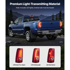 VEVOR Tail Light Assembly Compatible with 2003-2006 Chevy Silverado 1500 1500 HD 2500 2500 HD 3500, 2007-2007 Chevy Classic, 2PCS Driver & Passenger Side LED Taillight Brake Lamps with Bulbs, Red