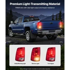 VEVOR Tail Light Assembly Compatible with 2009-2018 Dodge Ram 1500 2500 3500, 2019-2020 Dodge Ram 1500 Classic, Halogen Version Left & Right Side Taillight Rear Brake Lamps with Halogen Bulbs, 2PCS