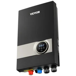 VEVOR Tankless Electric Water Heater, 27kW Instant Hot Water Heater Under Sink, On Demand for Bathroom, Kitchen, Office with LCD Touch Screen, Child Security Lock ,Space-Saving, 240V Black