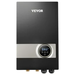 VEVOR Tankless Electric Water Heater, 27kW Instant Hot Water Heater Under Sink, On Demand for Bathroom, Kitchen, Office with LCD Touch Screen, Child Security Lock ,Space-Saving, 240V Black