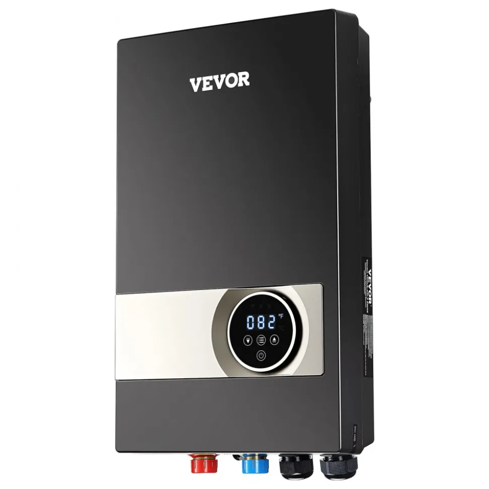 VEVOR Tankless Electric Water Heater, 27kW Instant Hot Water Heater Under Sink, On Demand for Bathroom, Kitchen, Office with LCD Touch Screen, Child Security Lock ,Space-Saving, 240V Black