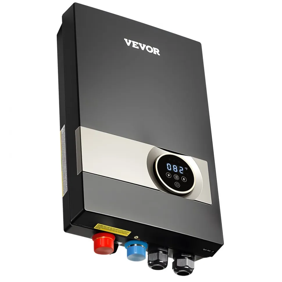 VEVOR Tankless Electric Water Heater, 27kW Instant Hot Water Heater Under Sink, On Demand for Bathroom, Kitchen, Office with LCD Touch Screen, Child Security Lock ,Space-Saving, 240V Black