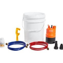 VEVOR Tankless Water Heater Flushing Kit, Includes Efficient Pump & 5 Gallon Pail & 2 Hoses & Descaling Powder, Wrench and Adapter for Quick Install Easy to Start, Water Heater Flush Kit