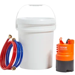 VEVOR Tankless Water Heater Flushing Kit, Includes Efficient Pump & 5 Gallon Pail & 2 Hoses & Descaling Powder, Wrench and Adapter for Quick Install Easy to Start, Water Heater Flush Kit