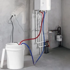VEVOR Tankless Water Heater Flushing Kit, Includes Efficient Pump & 5 Gallon Pail & 2 Hoses & Descaling Powder, Wrench and Adapter for Quick Install Easy to Start, Water Heater Flush Kit