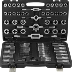 VEVOR Tap and Die Set, 110-Piece Include Metric Size M2 to M18, Bearing Steel Taps and Dies, Essential Threading Tool for Cutting External Internal Threads, with Complete Accessories and Storage Case
