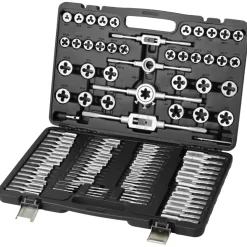 VEVOR Tap and Die Set, 110-Piece Include Metric Size M2 to M18, Bearing Steel Taps and Dies, Essential Threading Tool for Cutting External Internal Threads, with Complete Accessories and Storage Case