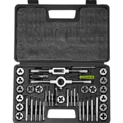 VEVOR Tap and Die Set, 40-Piece Include Metric Size M3 to M12, Bearing Steel Taps and Dies, Essential Threading Tool for Cutting External Internal Threads, with Complete Accessories and Storage Case