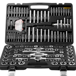 VEVOR Tap and Die Set, 116-Piece Include Metric and SAE Size, Bearing Steel Taps and Dies, Essential Threading Tool for Cutting External Internal Threads, with Complete Accessories and Storage Case