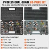 VEVOR Tap and Die Set, 80-Piece Metric and SAE Standard, Bearing Steel Taps and Dies, Essential Threading Tool for Cutting External Internal Threads, with Complete Accessories and Storage Case