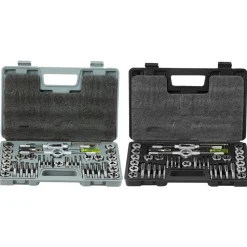 VEVOR Tap and Die Set, 80-Piece Metric and SAE Standard, Bearing Steel Taps and Dies, Essential Threading Tool for Cutting External Internal Threads, with Complete Accessories and Storage Case
