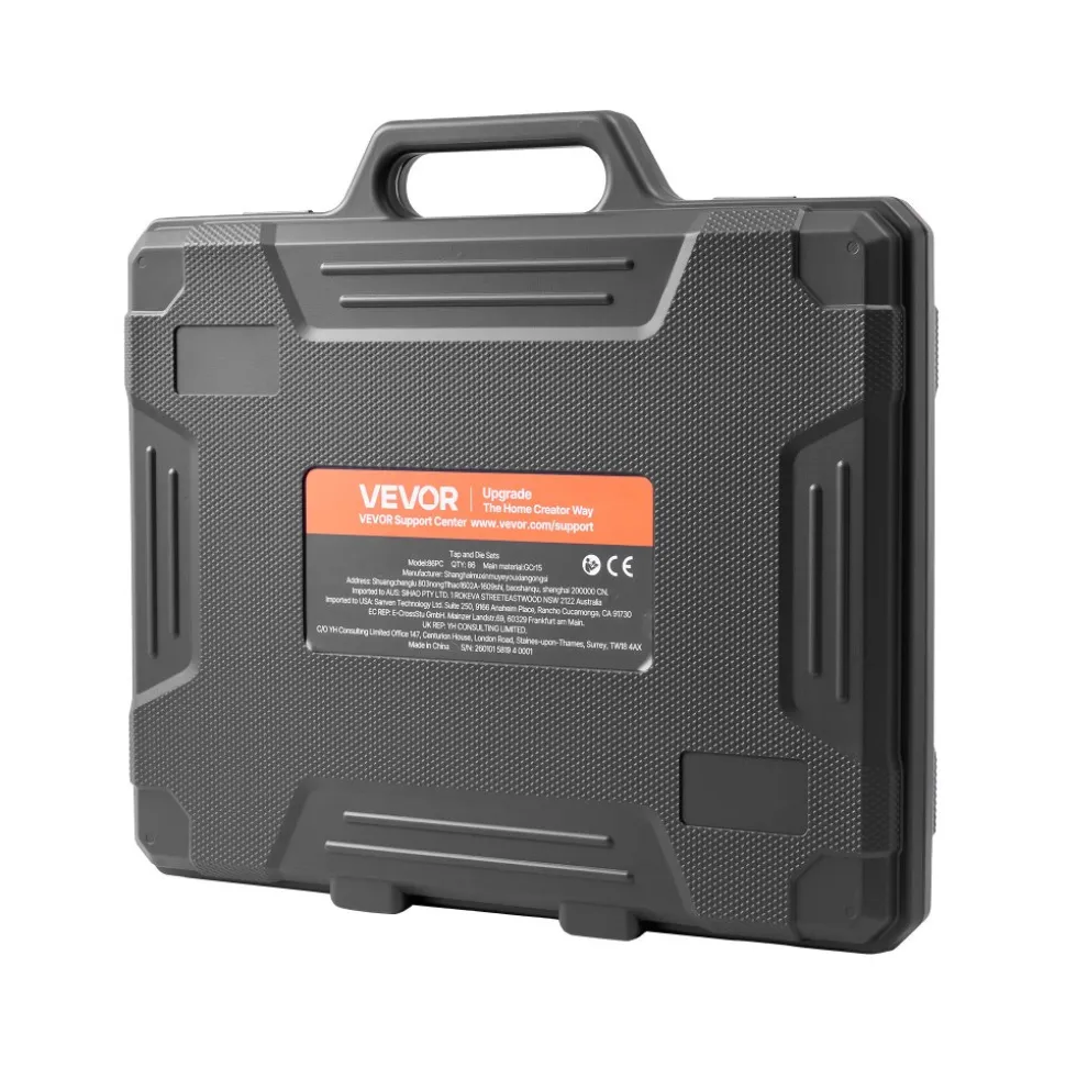 VEVOR Tap and Die Set, 86-Piece Metric and SAE Sizes M3 to M12, #4 to 5/8", with Coarse and Fine Thread Taps and Dies, Wrench, Carrying Case and Complete Accessories, for Threading and Rethreading