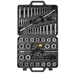 VEVOR Tap and Die Set, 51-Piece Metric Sizes M6 to M24, with Coarse and Fine Thread Taps and Dies, Wrench, Carrying Case and Complete Accessories, Bearing Steel, for Threading and Rethreading Threads