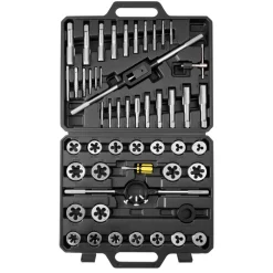 VEVOR Tap and Die Set, 51-Piece SAE Sizes 1/4