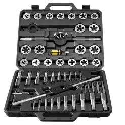 VEVOR Tap and Die Set, 51-Piece SAE Sizes 1/4