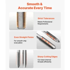 VEVOR Tap and Die Set, 51-Piece SAE Sizes 1/4