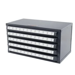 VEVOR Tap Dispenser Cabinet, Five-Drawer Tap Organizer Cabinet for #2-56-#12-28 Steel Tap Dispenser Organizer Cabinet with Labels, 60-Compartment Stackable Tap Cabinet for Tap Storage