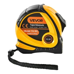 VEVOR Tape Measure 25 ft Length, Measuring Tape with Retractable, Imperial and Metric ft/m Dual-Scale & ABS Case & Easy Read Steel Measurement Tool, for Outdoor,Decoration